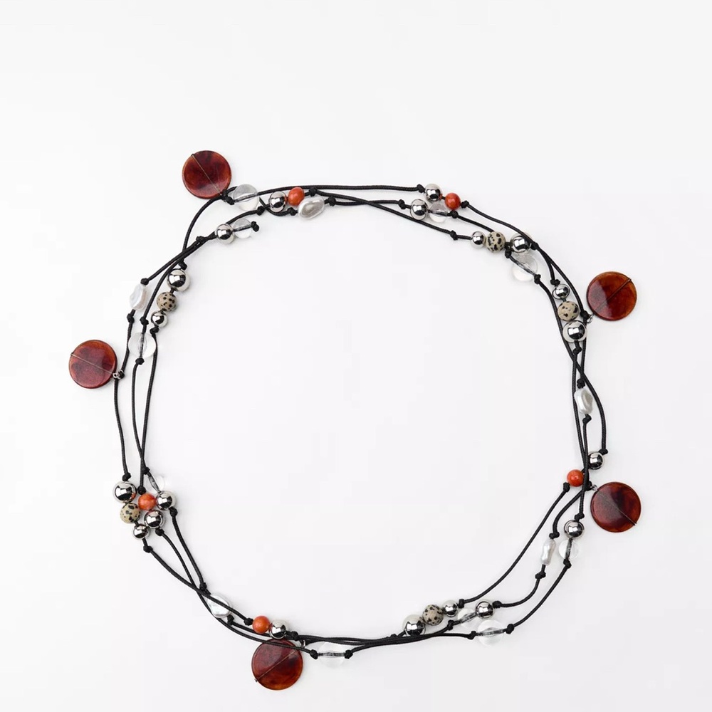 Black and Brown Beaded Necklace